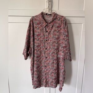 VATPAVE Mens Casual Button Down  Shirt/ Multicolor Pink/ Size XXXL